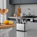 Spoon Stand for Kitchen Steel Cutlery Stand Spoon Organizer Cutlery Holder for Kitchen Countertop Forks Spatula Knives Holder Rustproof Durable Knife Stand - Image 2