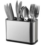 Spoon Stand for Kitchen Steel Cutlery Stand Spoon Organizer Cutlery Holder for Kitchen Countertop Forks Spatula Knives Holder Rustproof Durable Knife Stand